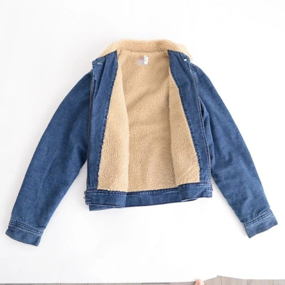Vintage Levi's Dry Goods Trucker Winter Denim Jacket with Sherpa Lining Medium - Picture 14 of 14